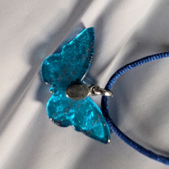 Blue Butterfly Pendant Necklace (New) - Picture 5 of 7